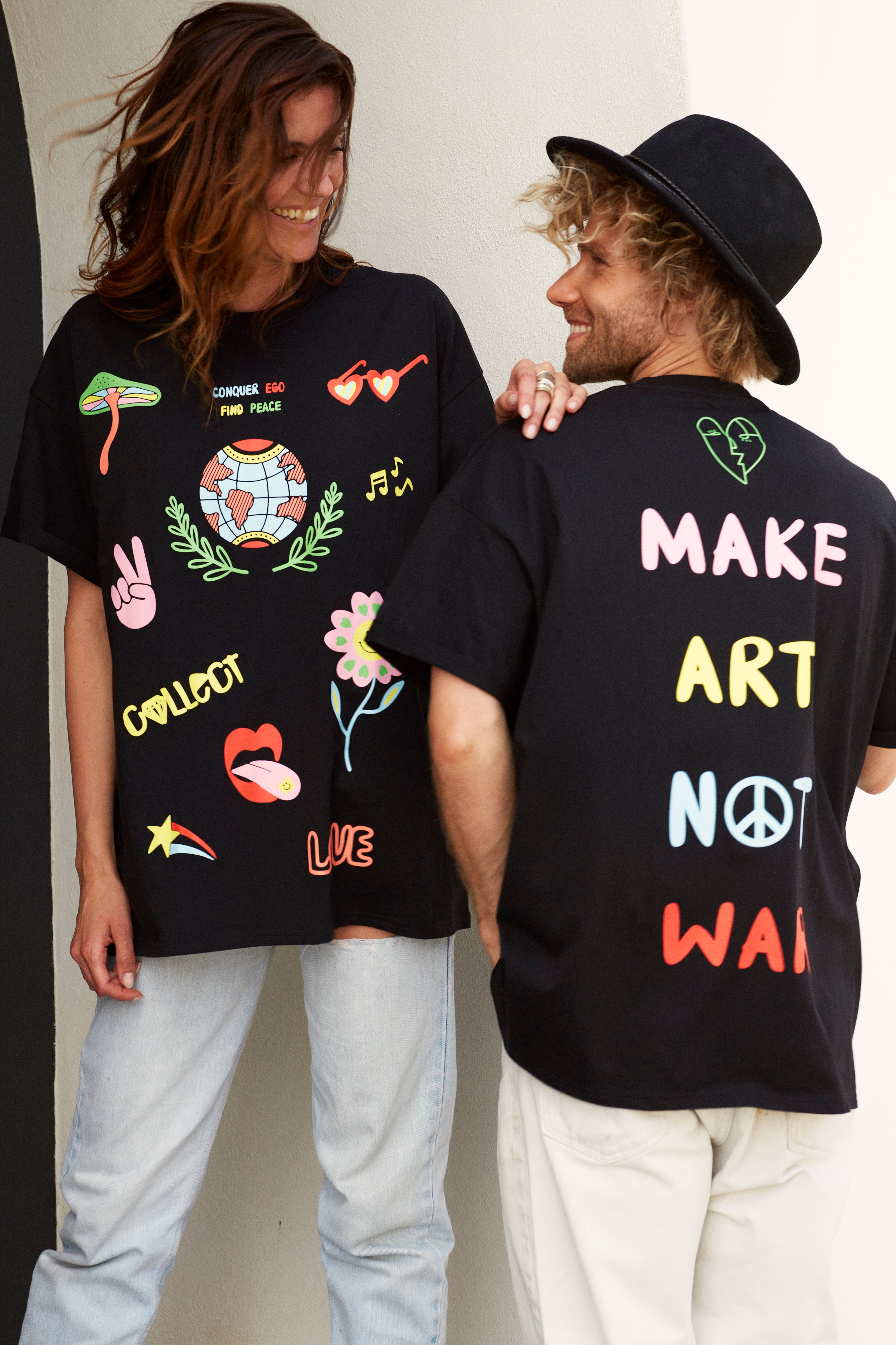 Make Art Oversized T-shirt Black